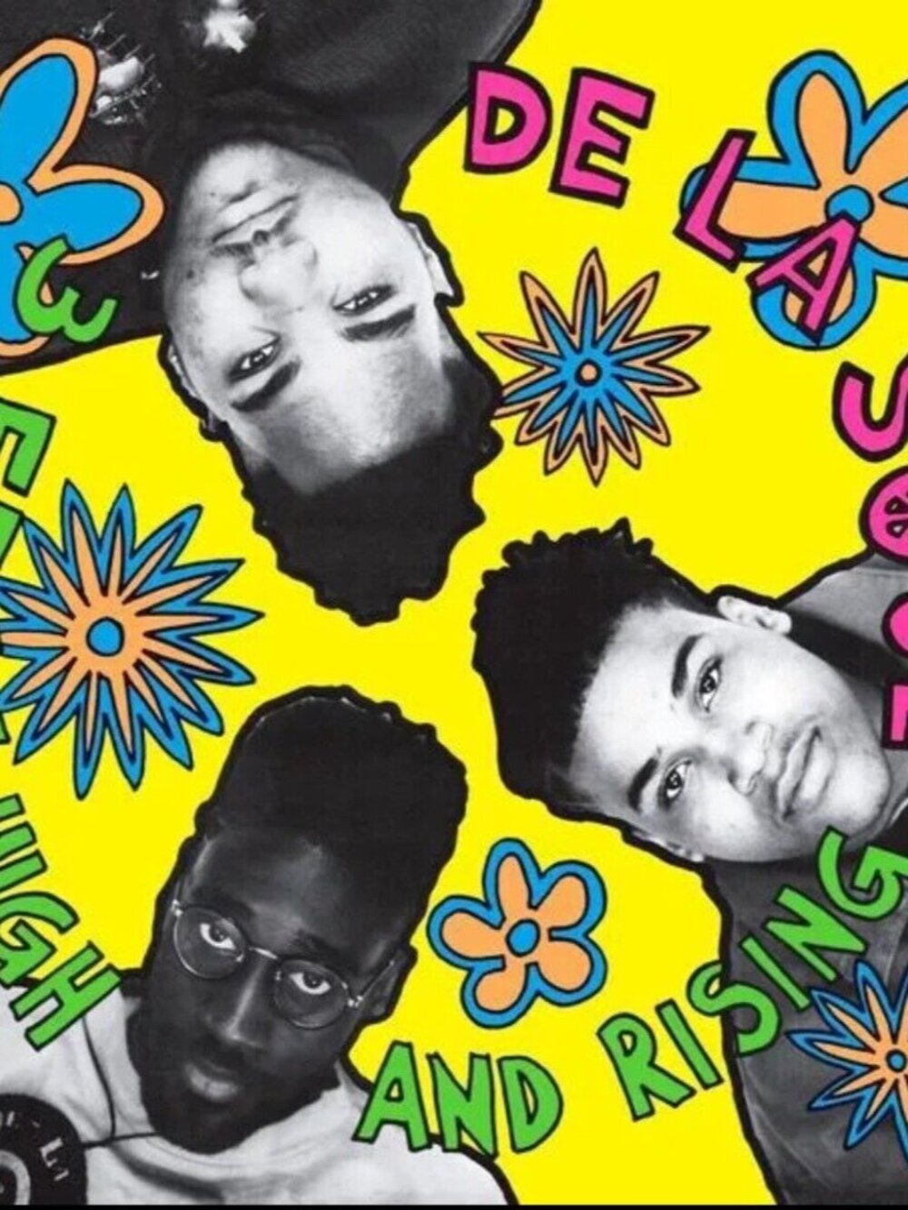 DE LA SOUL SIGNED AUTOGRAPHED 3 FEET HIGH AND RISING INSERT LP VINYL RARE